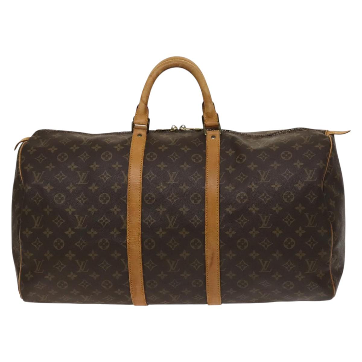 LOUIS VUITTON Monogram Keepall 55 Boston Bag M41424 LV Auth 136945