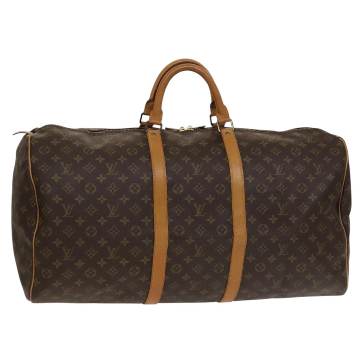 LOUIS VUITTON Monogram Keepall 60 Boston Bag M41422 LV Auth 136946