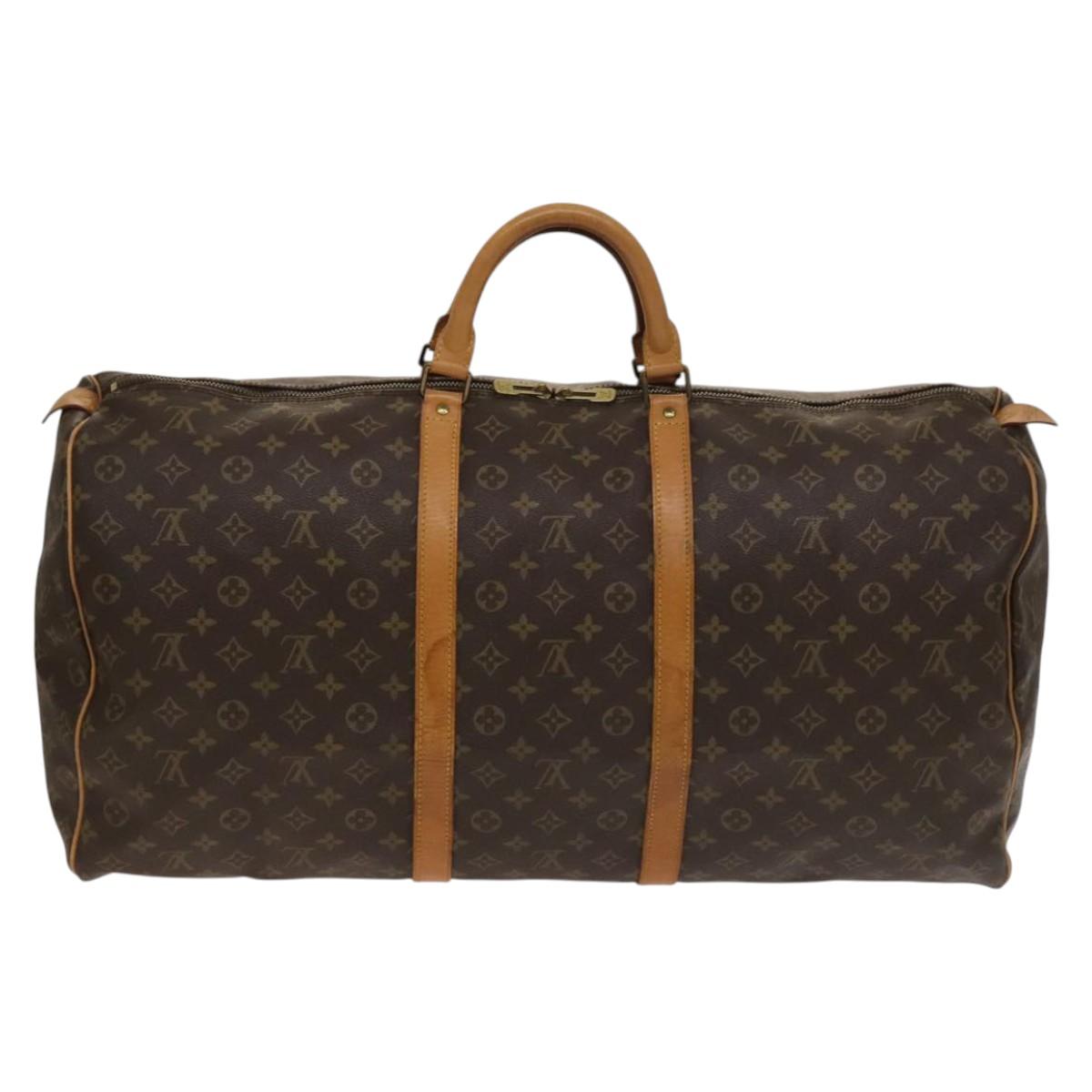 LOUIS VUITTON Monogram Keepall 60 Boston Bag M41422 LV Auth 136946