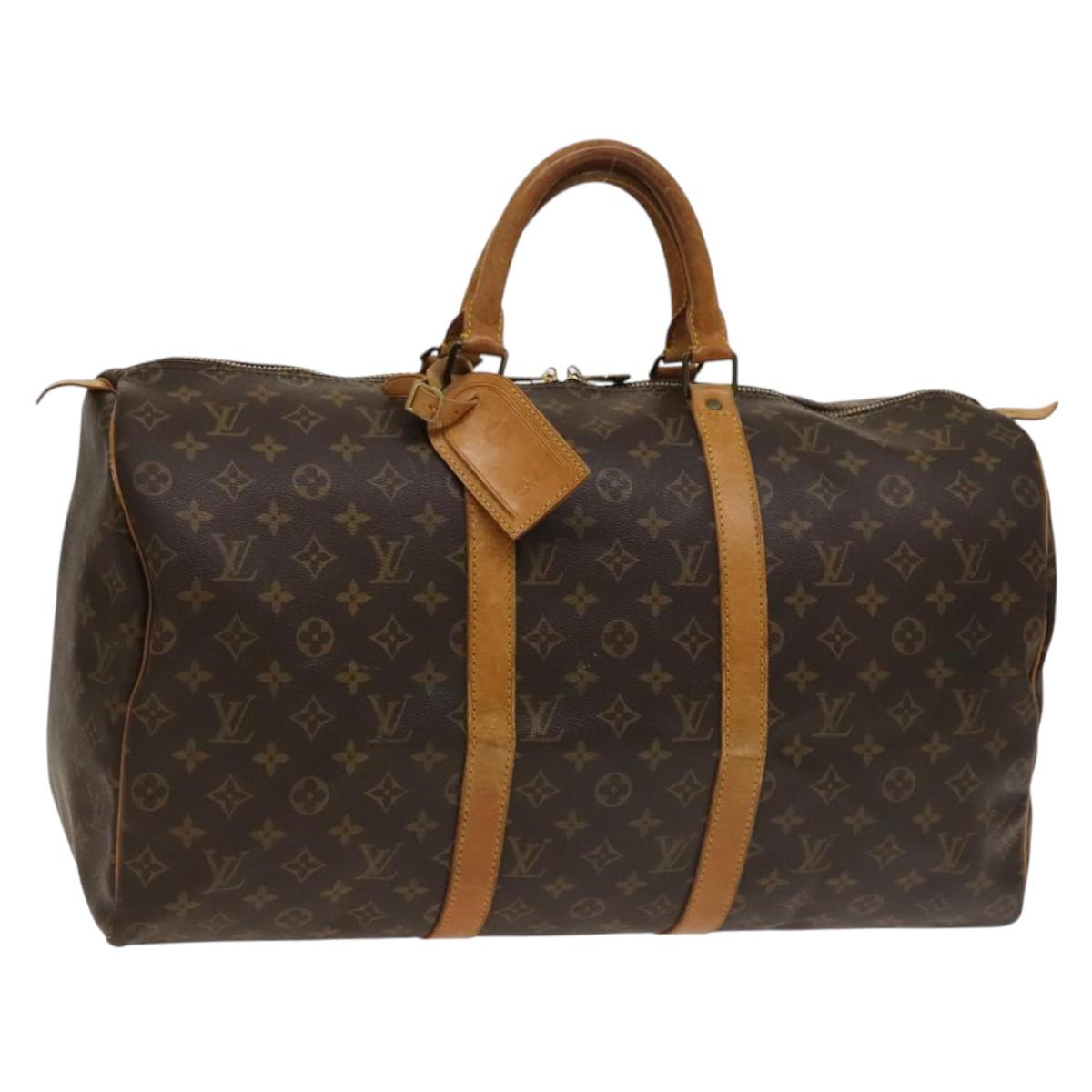 LOUIS VUITTON Monogram Keepall 50 Boston Bag M41426 LV Auth 136960