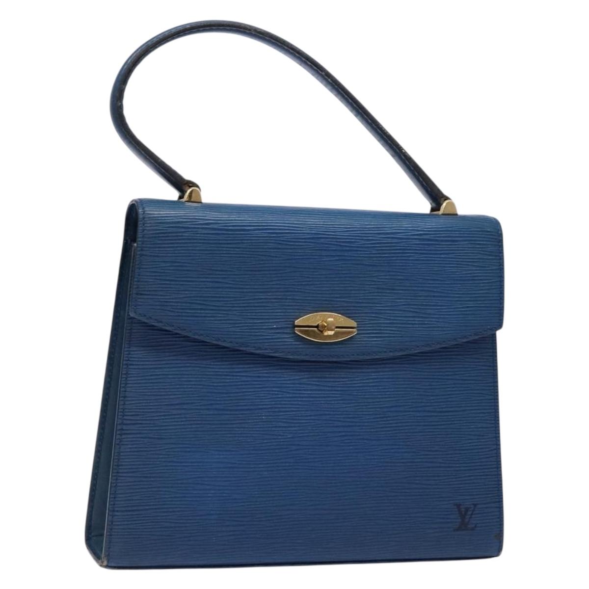 LOUIS VUITTON Epi Malesherbes Hand Bag Blue M52375 LV Auth 136983