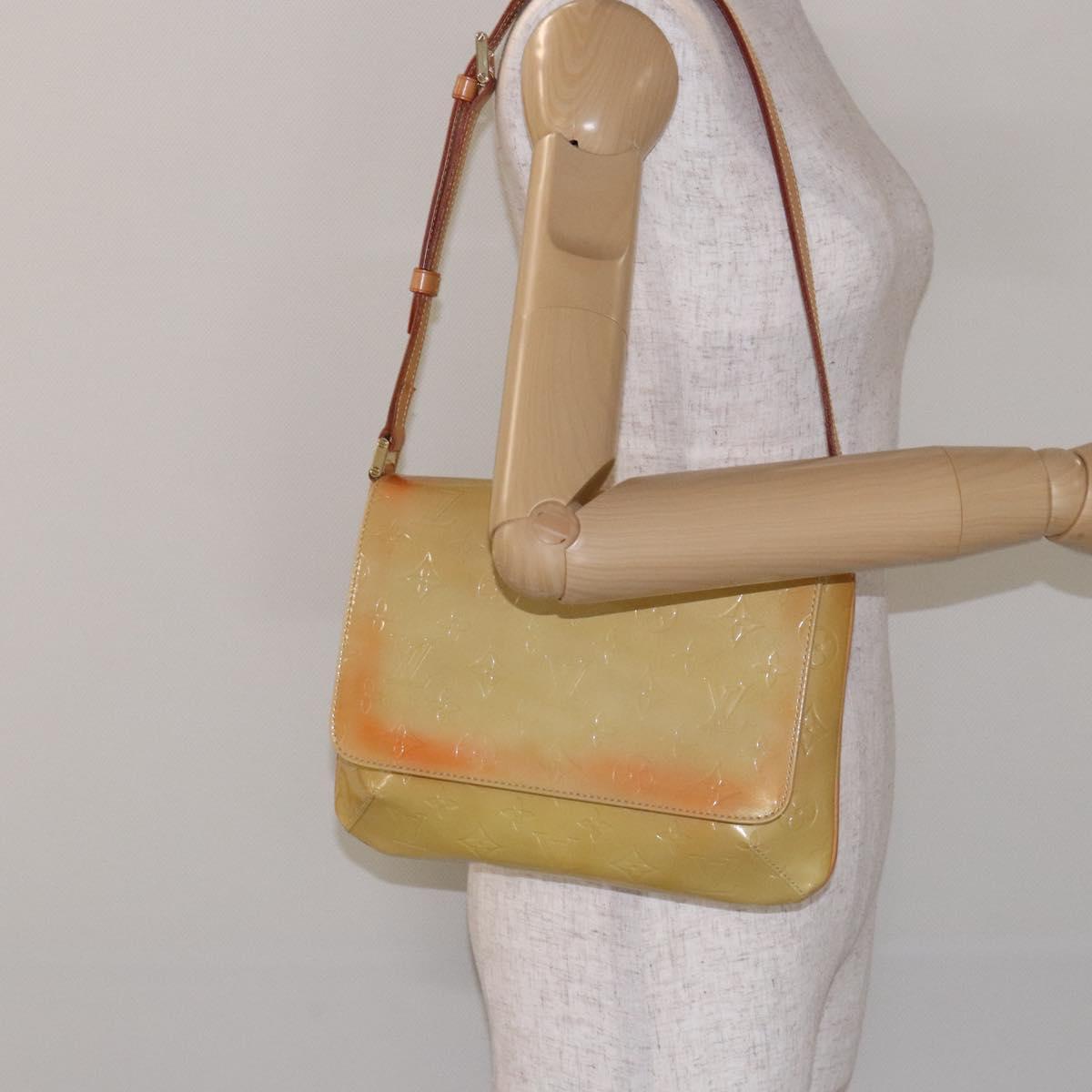LOUIS VUITTON Monogram Vernis Thompson Street Bag Beige M91301 LV Auth 137030