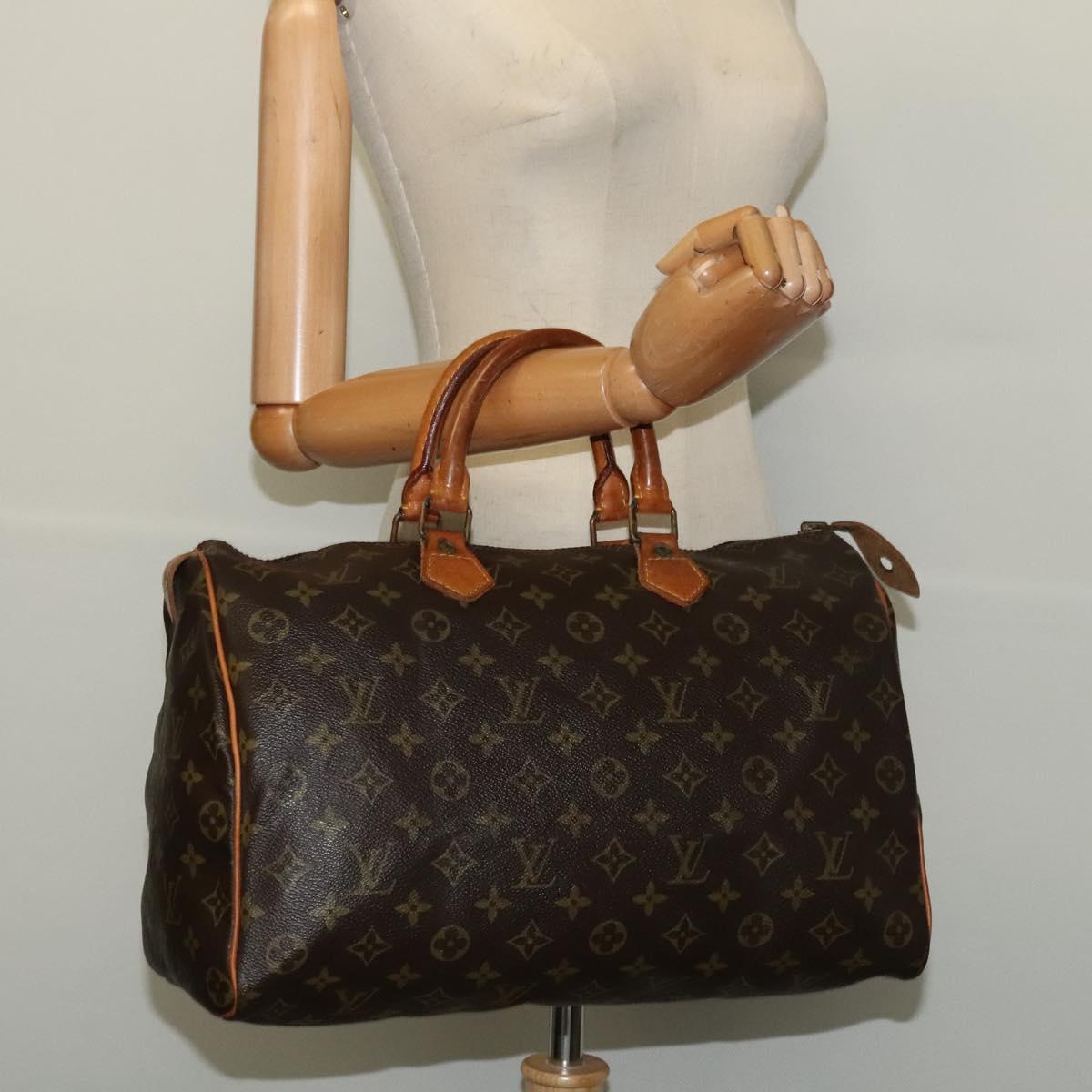 LOUIS VUITTON Monogram Speedy 35 Hand Bag M41524 LV Auth 137075