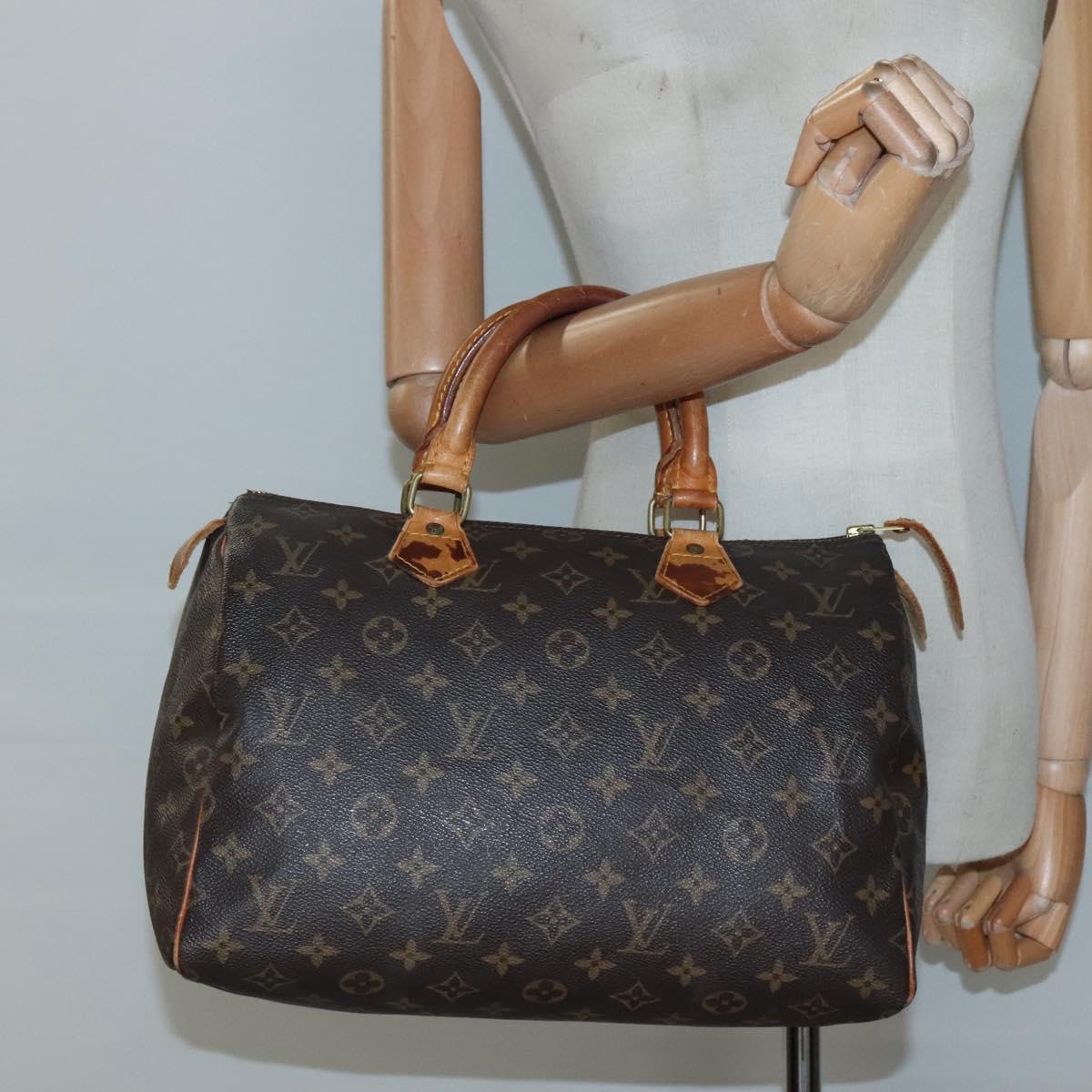 LOUIS VUITTON Monogram Speedy 30 Hand Bag M41526 LV Auth 137078