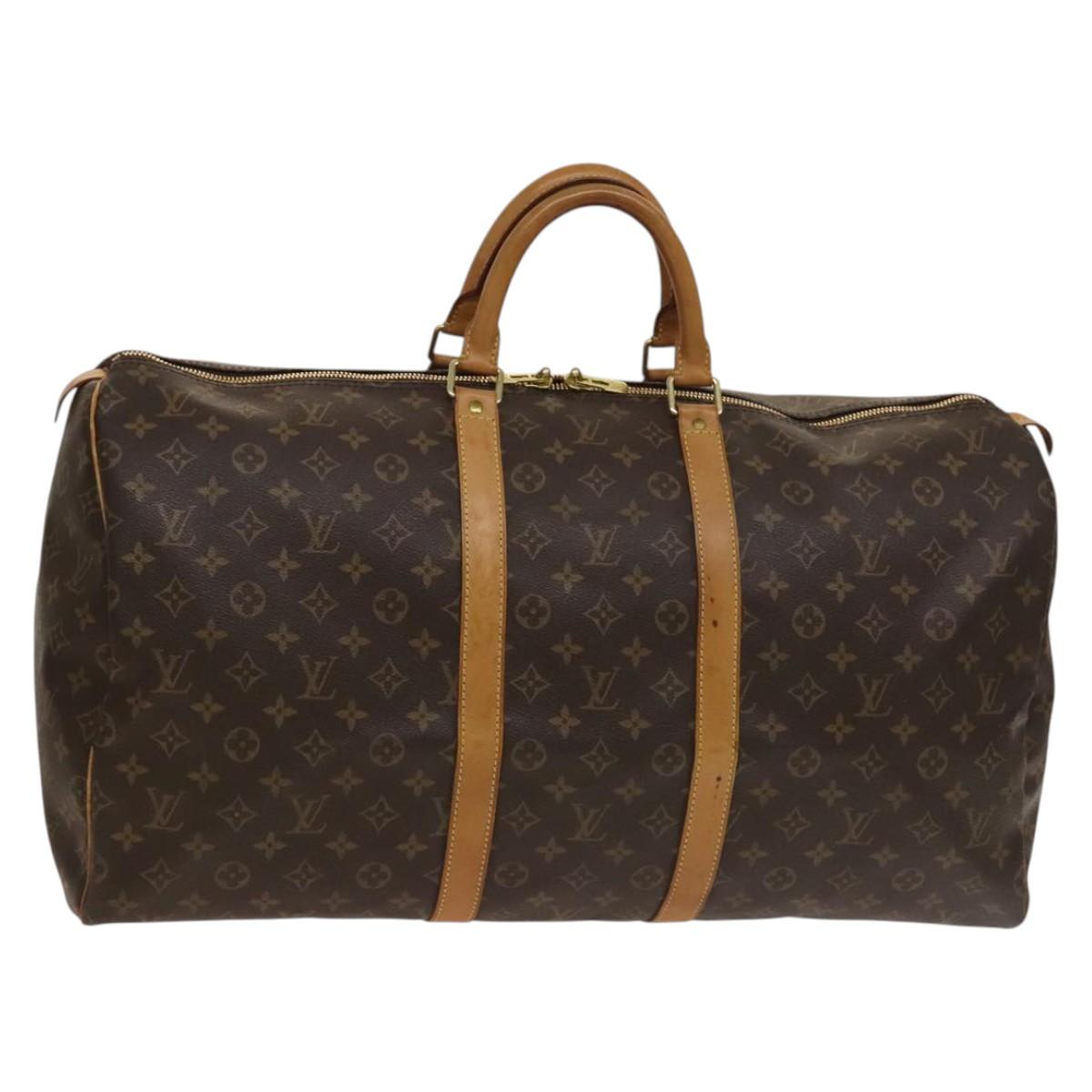 LOUIS VUITTON Monogram Keepall 55 Boston Bag M41424 LV Auth 137089