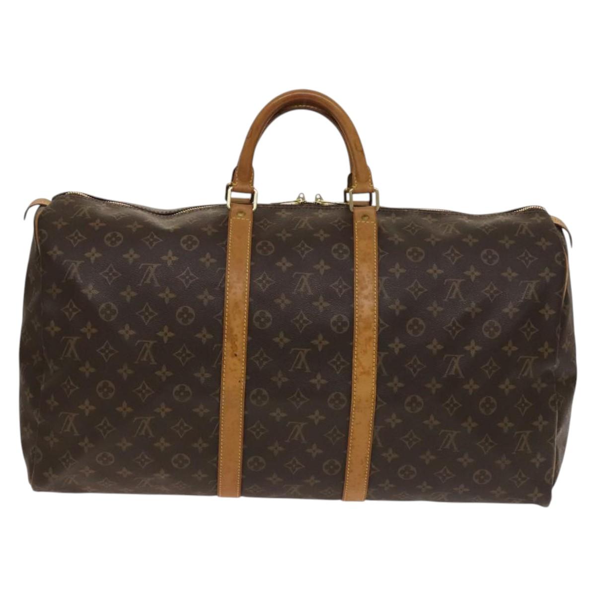 LOUIS VUITTON Monogram Keepall 55 Boston Bag M41424 LV Auth 137089