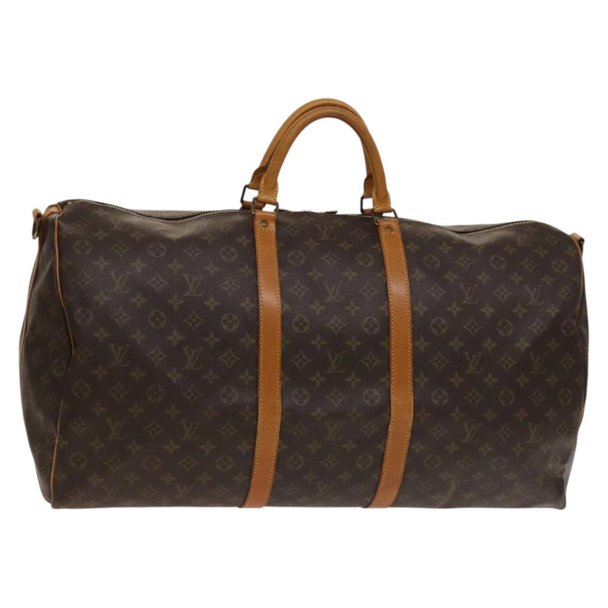 LOUIS VUITTON Monogram Keepall Bandouliere 60 Boston Bag M41412 LV Auth 137098