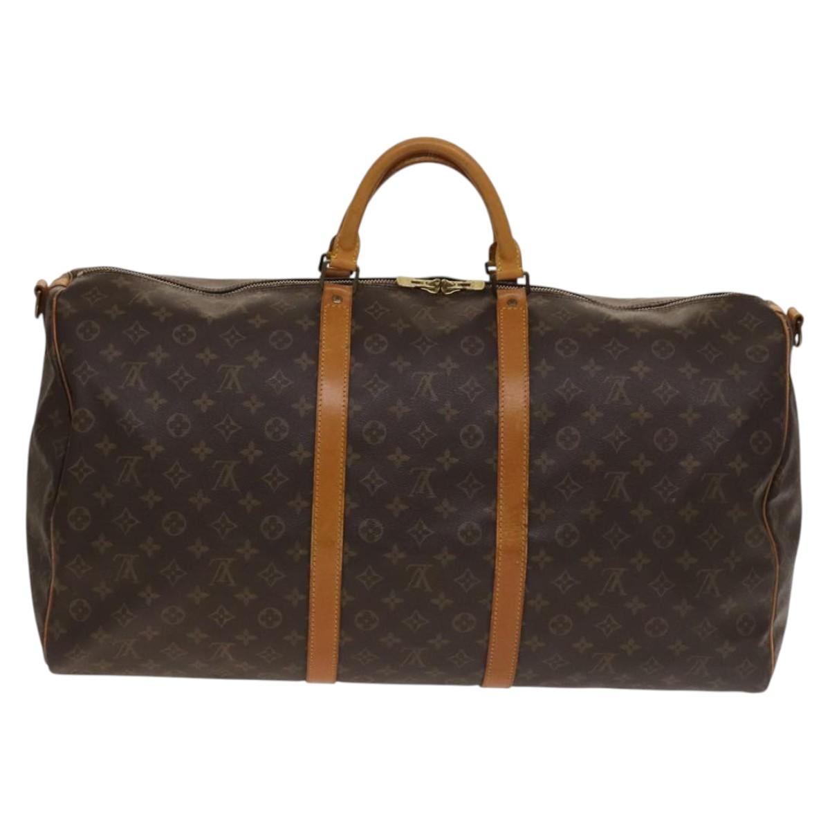 LOUIS VUITTON Monogram Keepall Bandouliere 60 Boston Bag M41412 LV Auth 137098