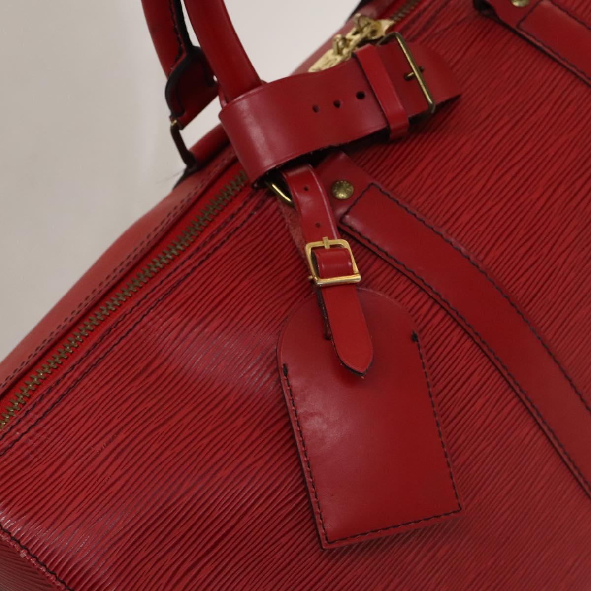 LOUIS VUITTON Epi Keepall 45 Boston Bag Red M42977 LV Auth 137106