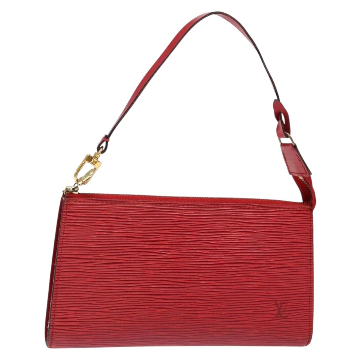 LOUIS VUITTON Epi Pochette Accessoires Pouch Red M52947 LV Auth 137108