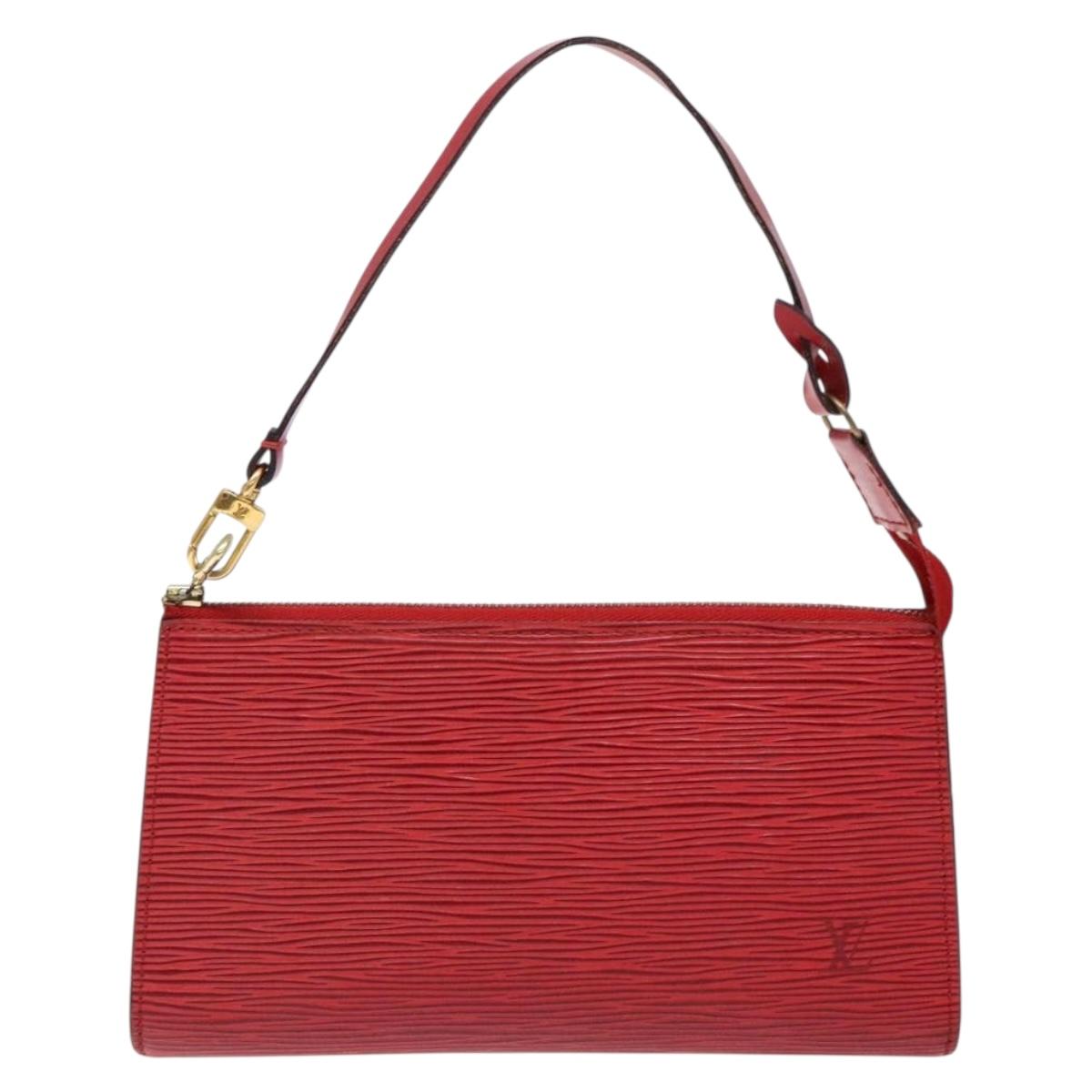 LOUIS VUITTON Epi Pochette Accessoires Pouch Red M52947 LV Auth 137108
