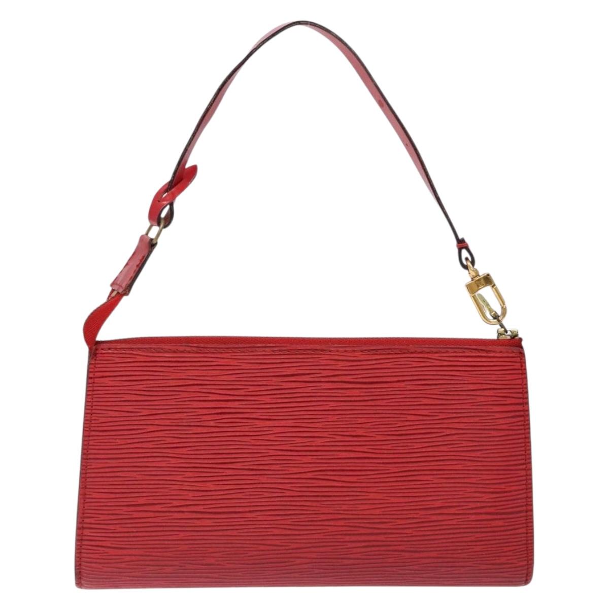 LOUIS VUITTON Epi Pochette Accessoires Pouch Red M52947 LV Auth 137108