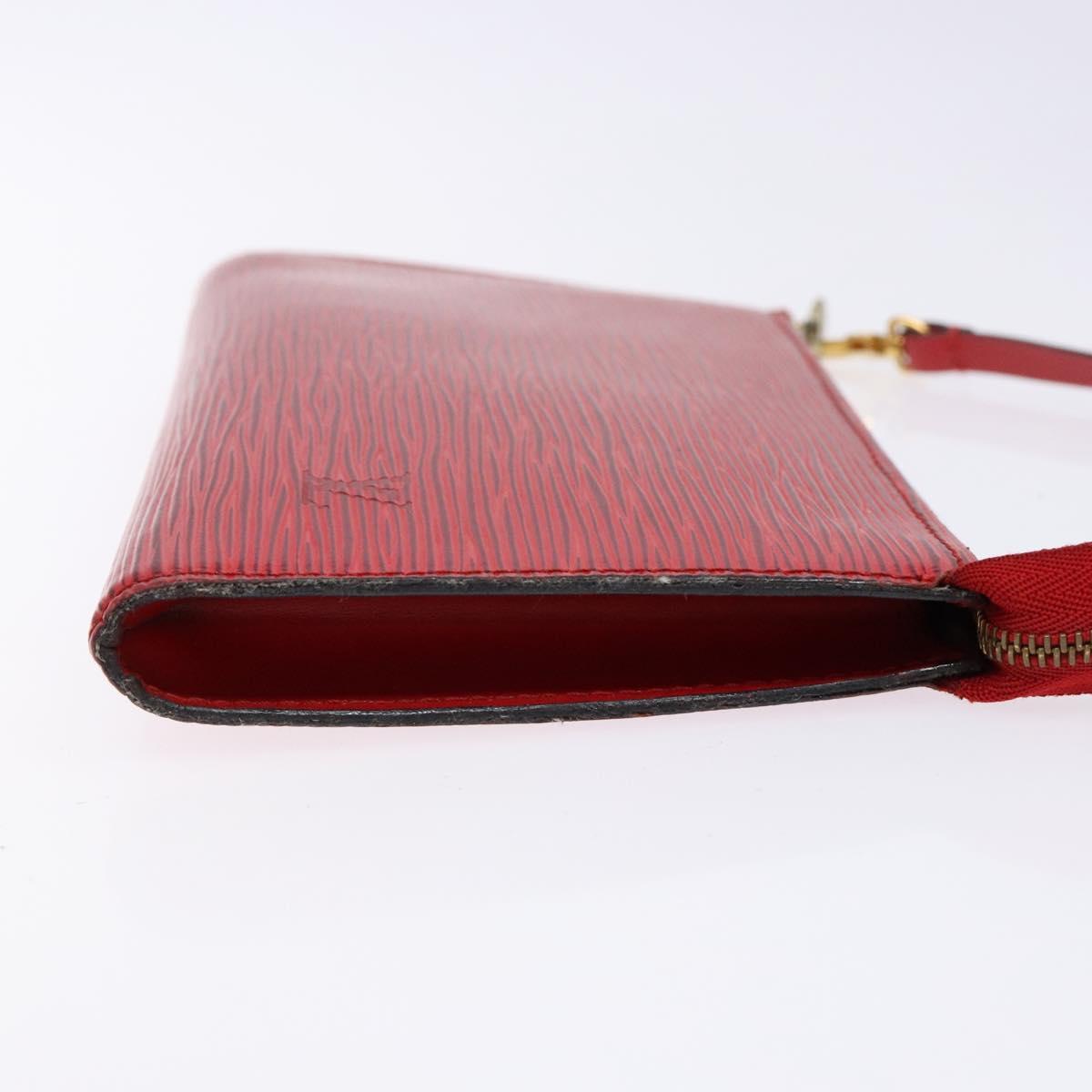 LOUIS VUITTON Epi Pochette Accessoires Pouch Red M52947 LV Auth 137108
