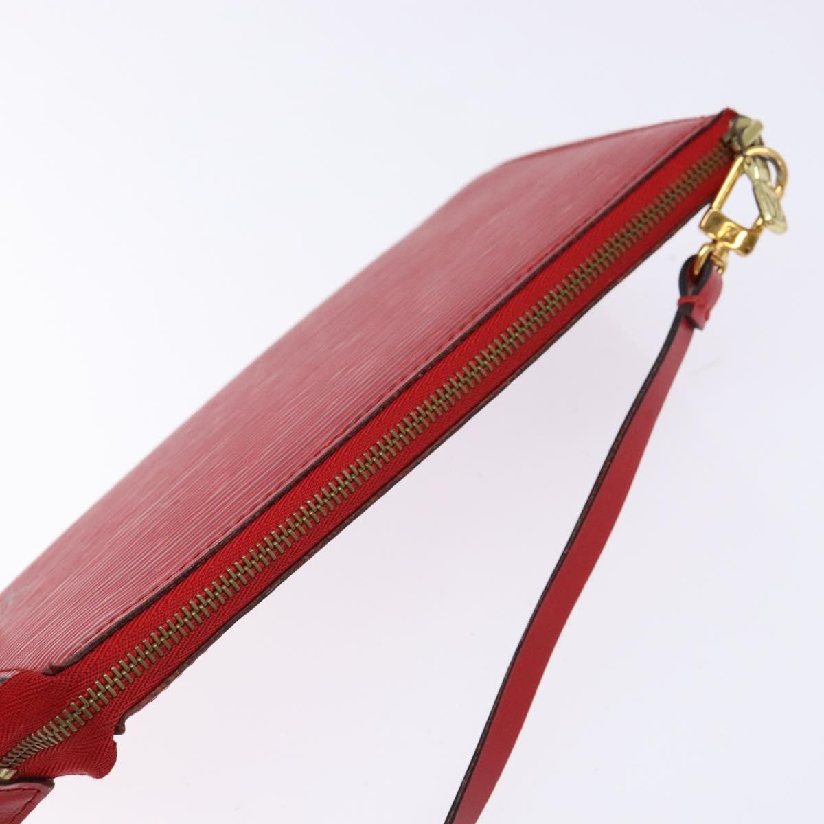 LOUIS VUITTON Epi Pochette Accessoires Pouch Red M52947 LV Auth 137108