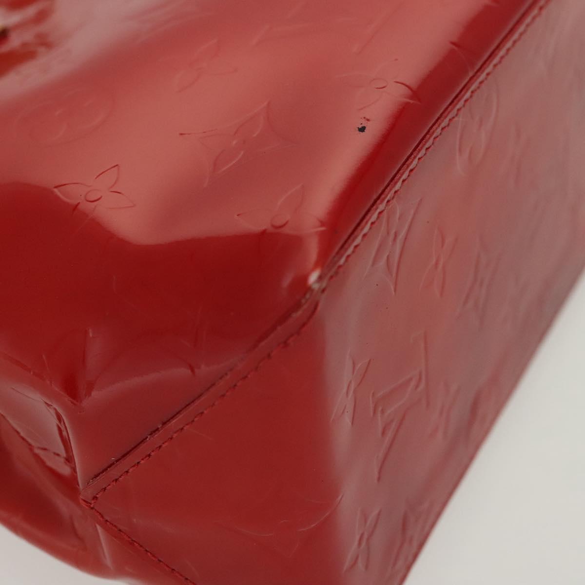 LOUIS VUITTON Monogram Vernis Reade PM Hand Bag Red Rouge M91088 LV Auth 137115