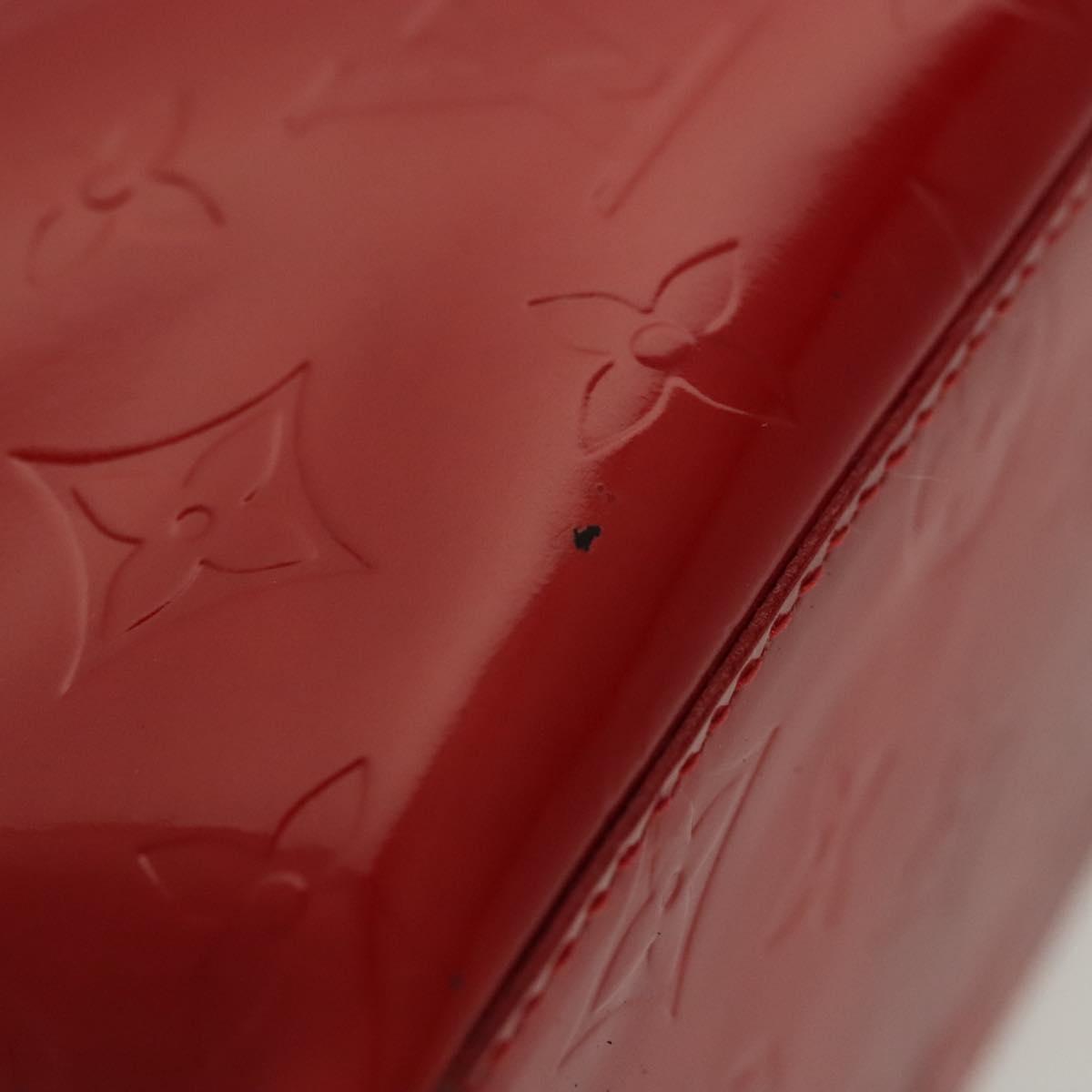 LOUIS VUITTON Monogram Vernis Reade PM Hand Bag Red Rouge M91088 LV Auth 137115