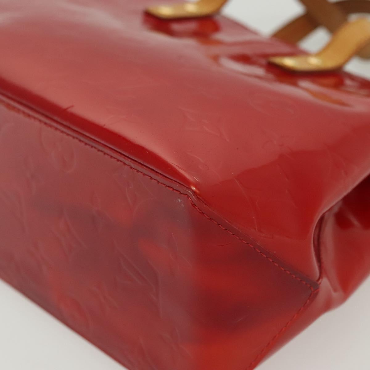LOUIS VUITTON Monogram Vernis Reade PM Hand Bag Red Rouge M91088 LV Auth 137115