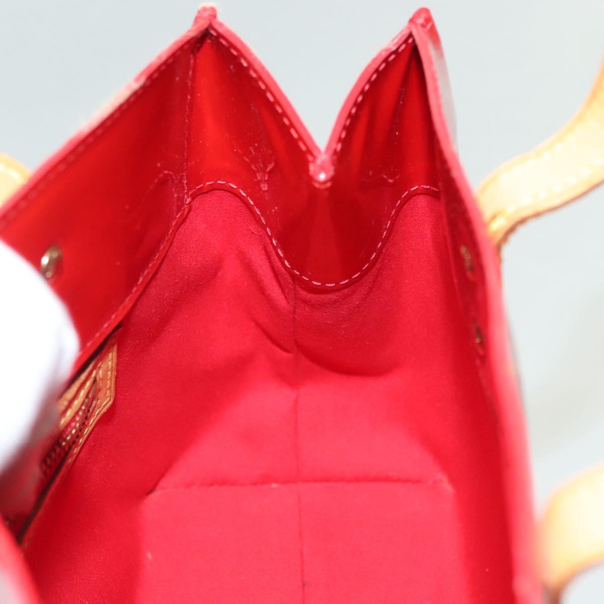 LOUIS VUITTON Monogram Vernis Reade PM Hand Bag Red Rouge M91088 LV Auth 137115