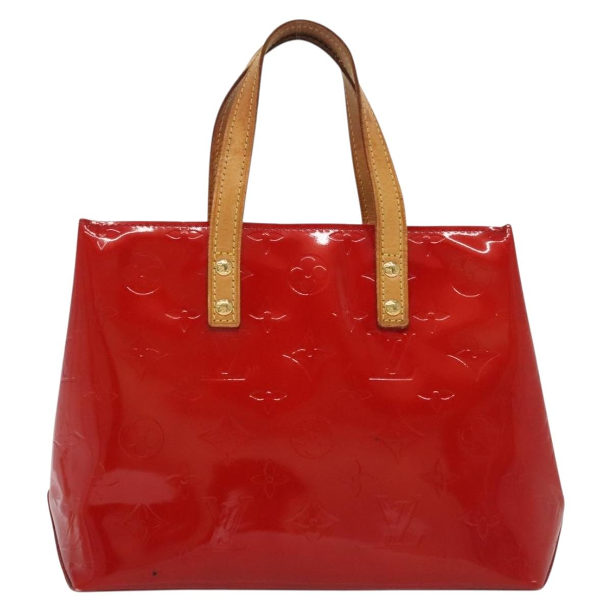 LOUIS VUITTON Monogram Vernis Reade PM Hand Bag Red Rouge M91088 LV Auth 137115