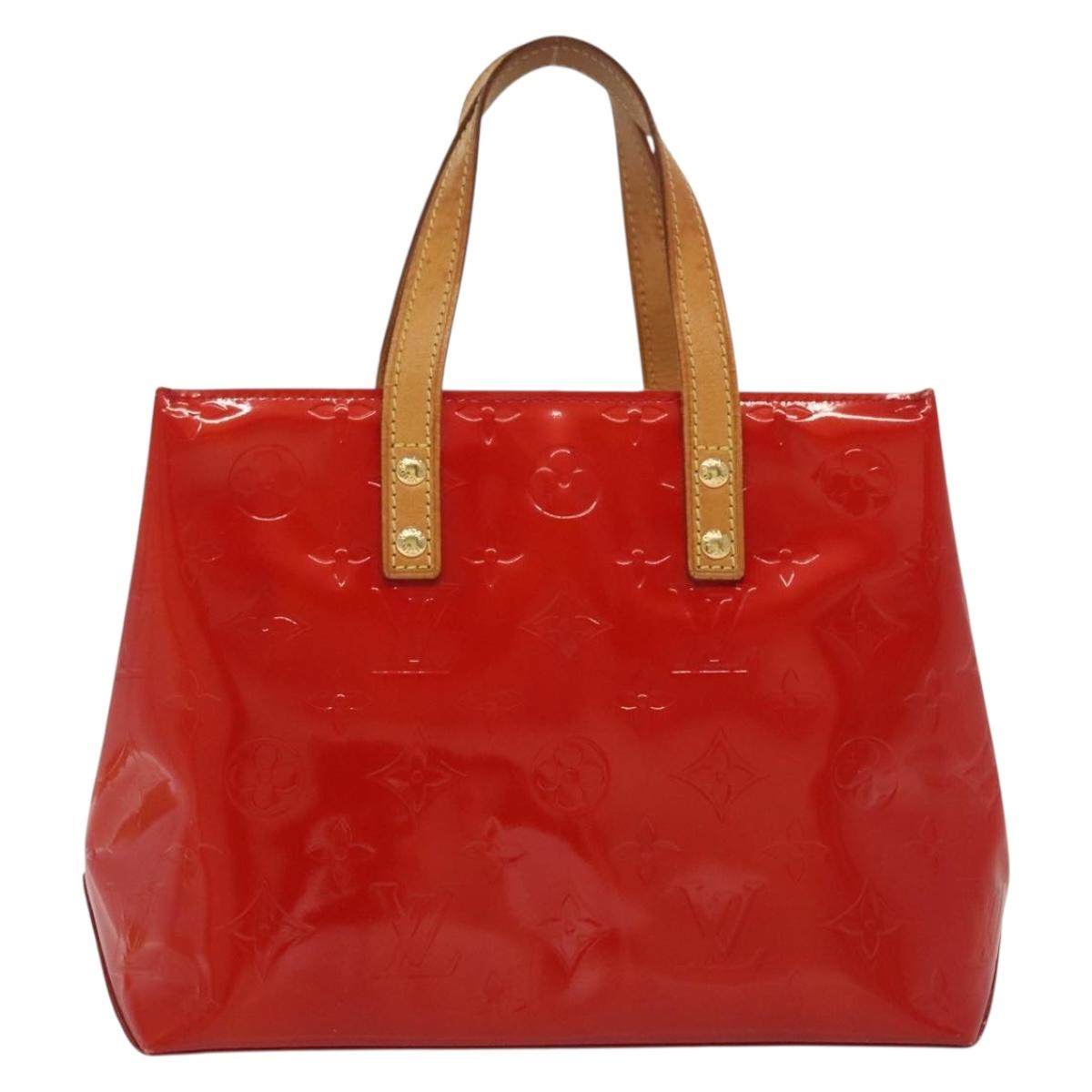 LOUIS VUITTON Monogram Vernis Reade PM Hand Bag Red Rouge M91088 LV Auth 137115