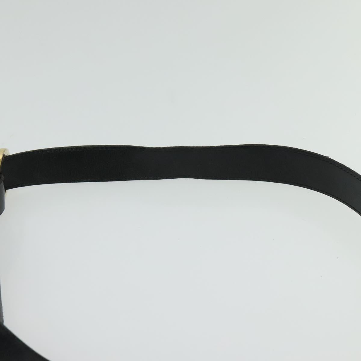 Salvatore Ferragamo Gancini Shoulder Bag Leather Black Gold Auth 137128