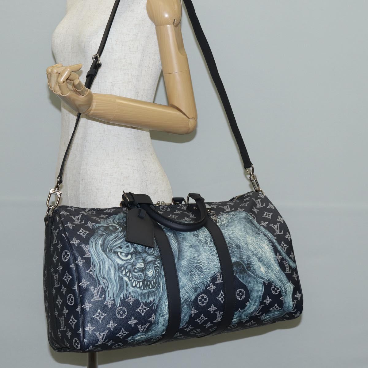 LOUIS VUITTON Monogram Savanna Keepall Bandouliere 45 Bag M54129 LV Auth 137148M