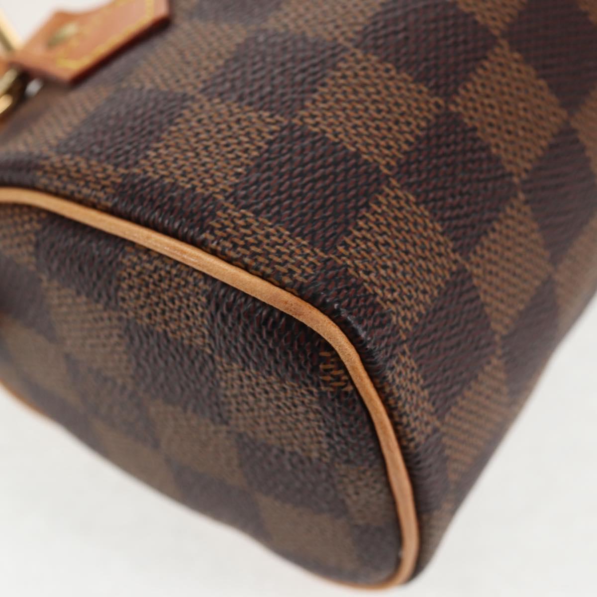 LOUIS VUITTON Damier Ebene Mini Speedy Hand Bag LV Auth 137150S