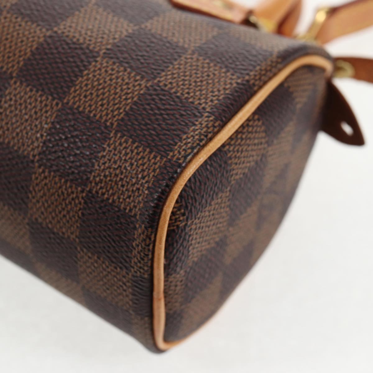 LOUIS VUITTON Damier Ebene Mini Speedy Hand Bag LV Auth 137150S