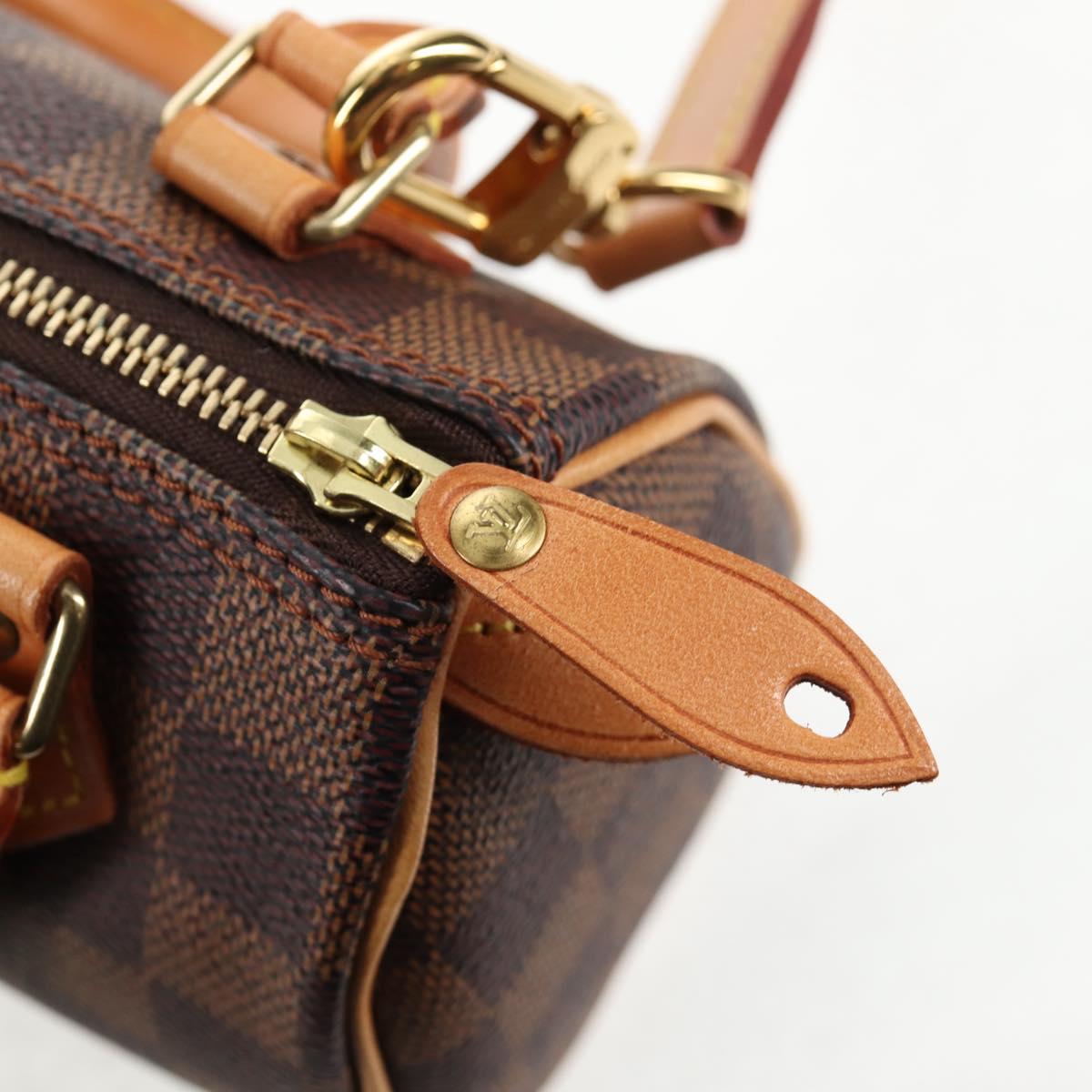 LOUIS VUITTON Damier Ebene Mini Speedy Hand Bag LV Auth 137150S