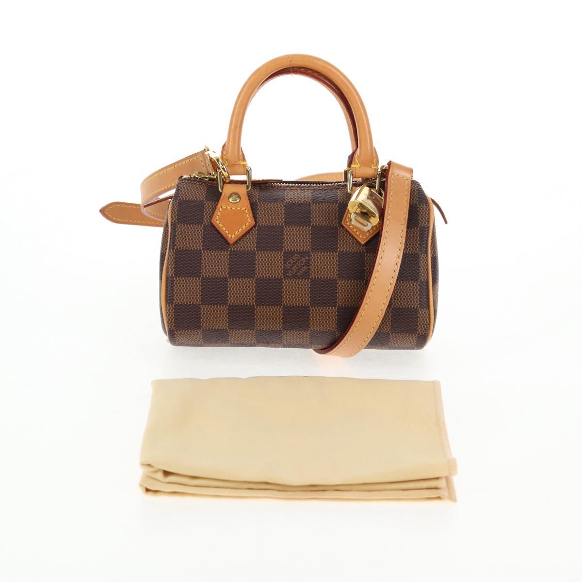 LOUIS VUITTON Damier Ebene Mini Speedy Hand Bag LV Auth 137150S