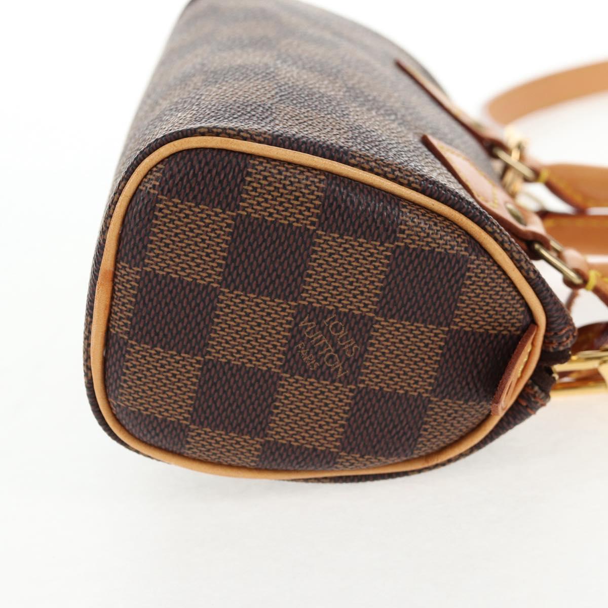 LOUIS VUITTON Damier Ebene Mini Speedy Hand Bag LV Auth 137150S