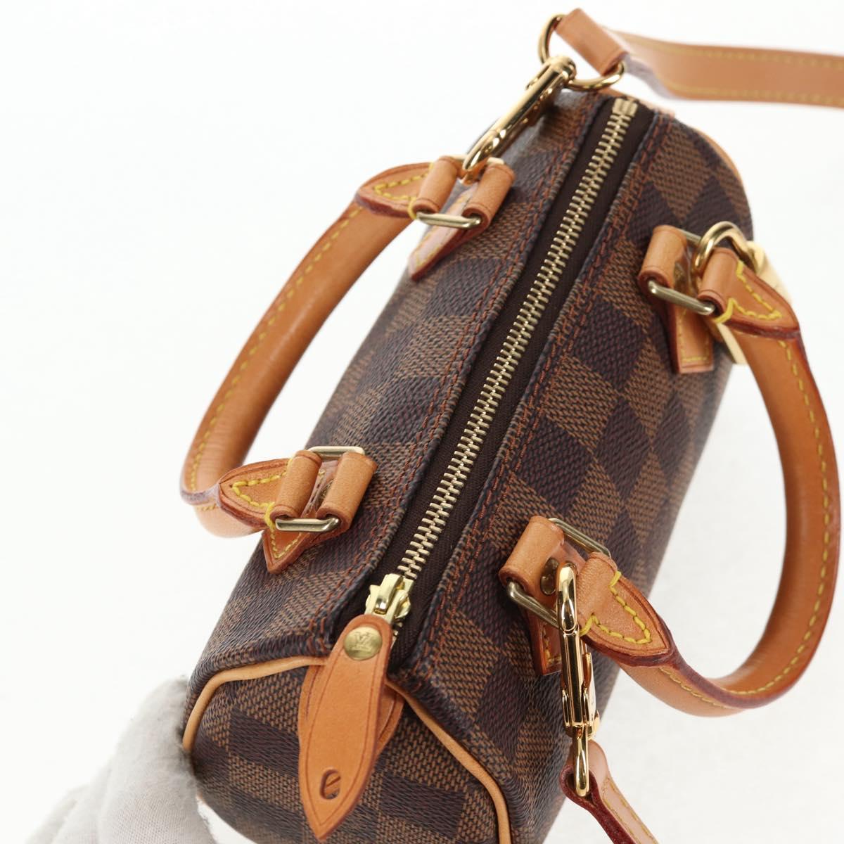 LOUIS VUITTON Damier Ebene Mini Speedy Hand Bag LV Auth 137150S