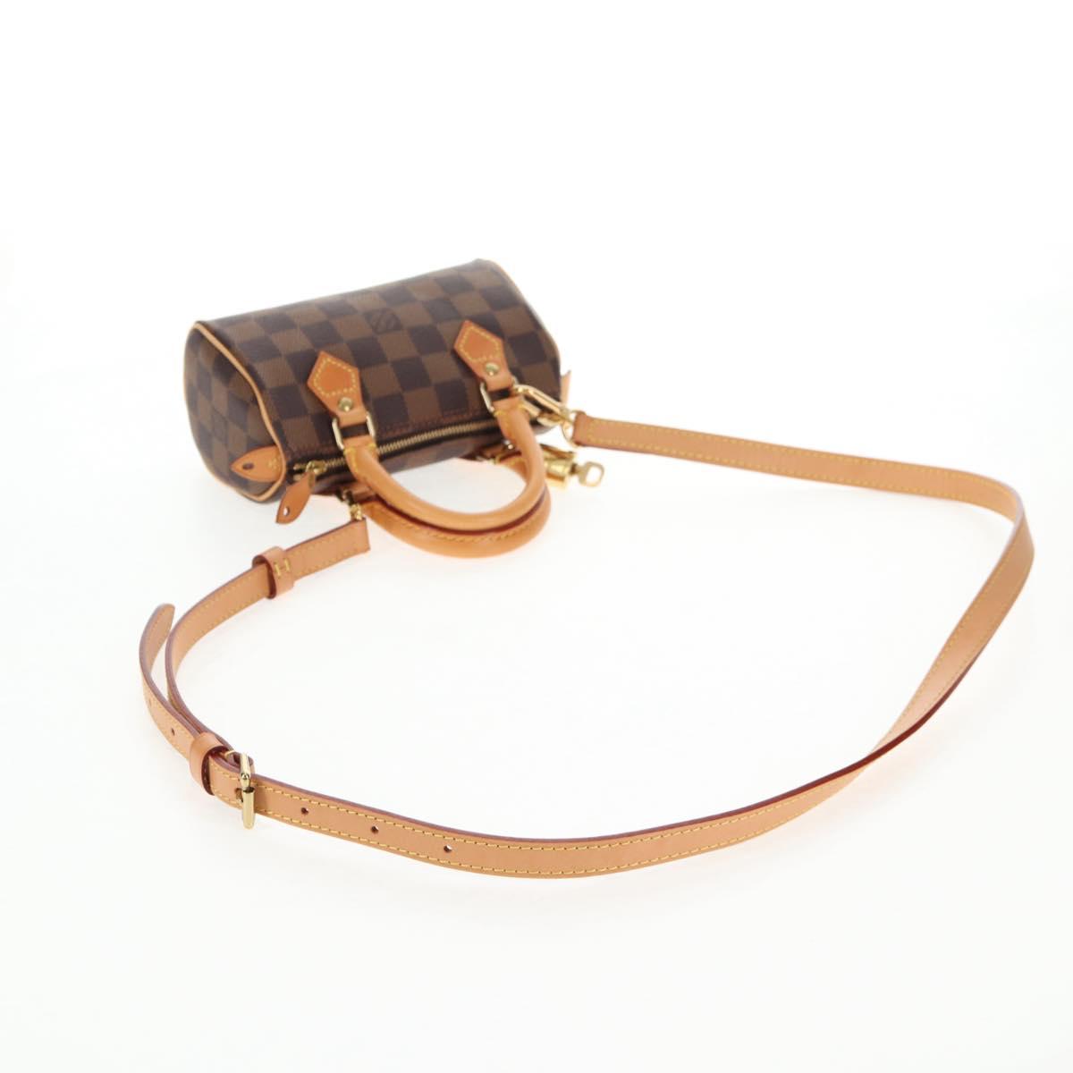 LOUIS VUITTON Damier Ebene Mini Speedy Hand Bag LV Auth 137150S