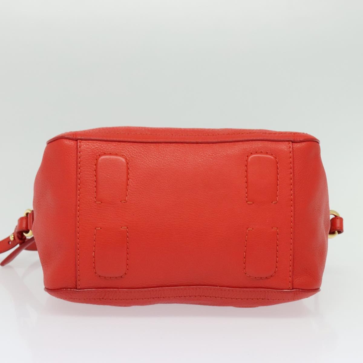 Salvatore Ferragamo Vala Hand Bag Leather 2way Red Gold Auth 137172