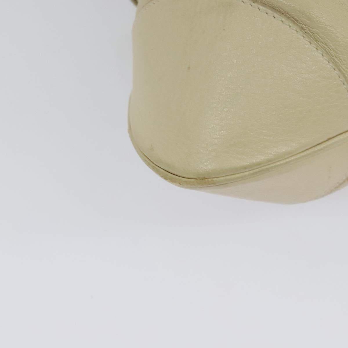 Salvatore Ferragamo Gancini Tote Bag Leather Beige Silver Auth 137173