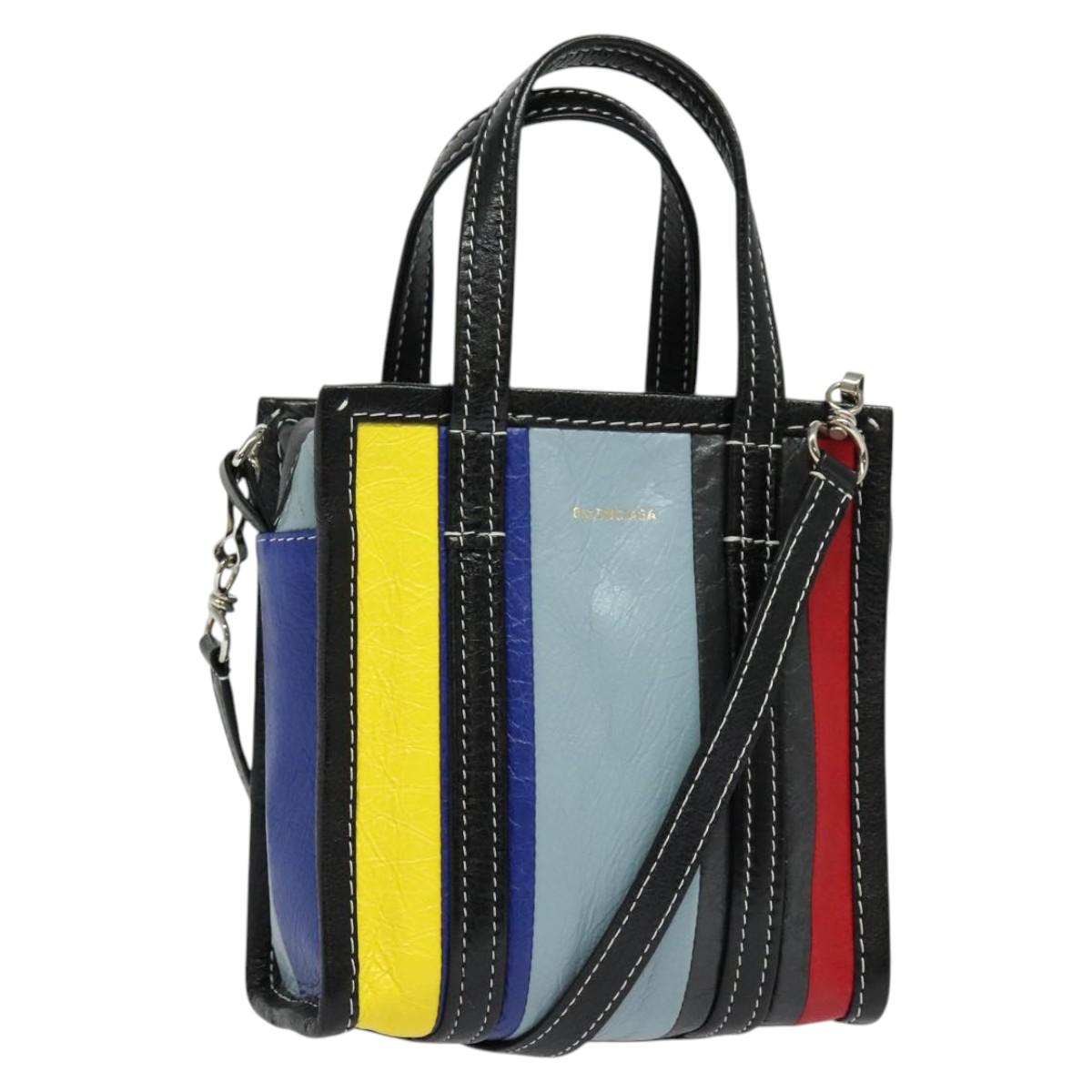 BALENCIAGA Bazaar Shopper XXS Bag Leather 2way Multicolor 513988 Auth 137181