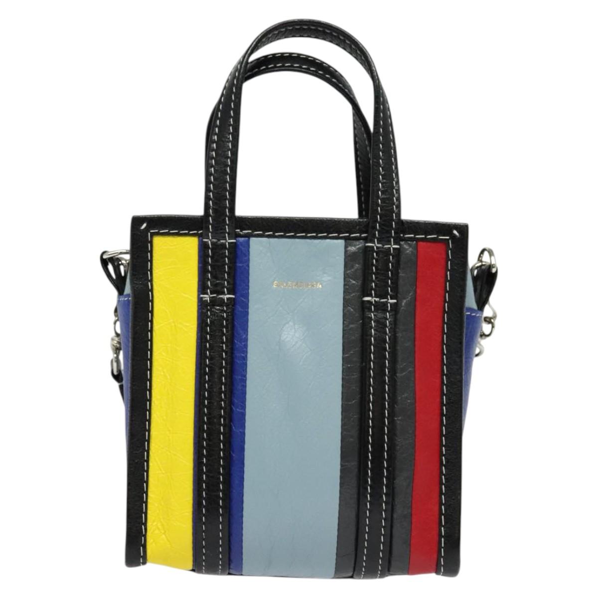 BALENCIAGA Bazaar Shopper XXS Bag Leather 2way Multicolor 513988 Auth 137181