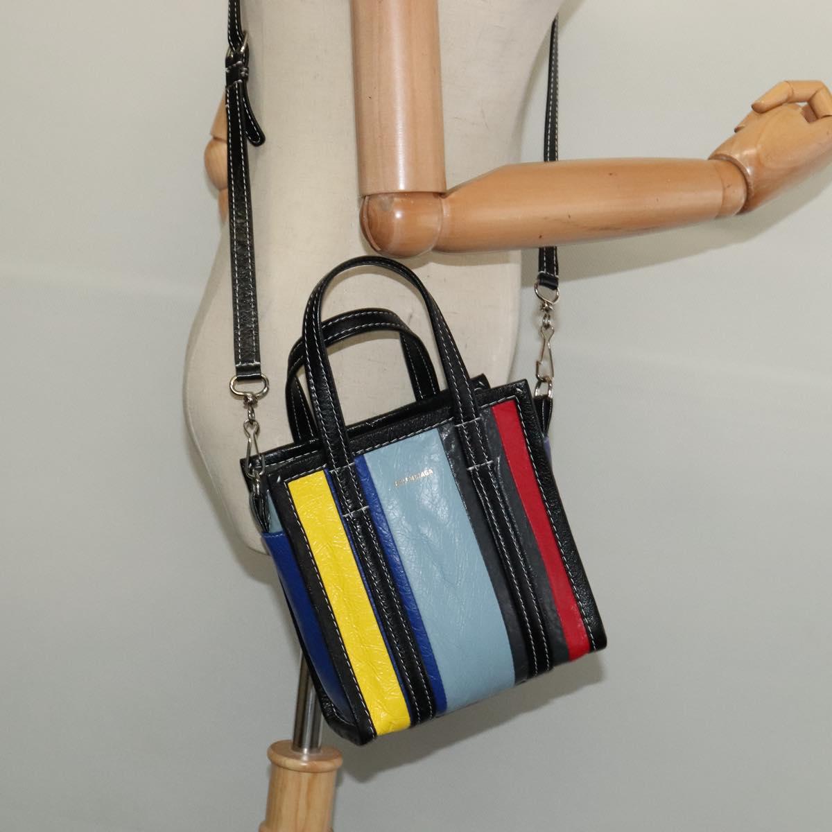 BALENCIAGA Bazaar Shopper XXS Bag Leather 2way Multicolor 513988 Auth 137181