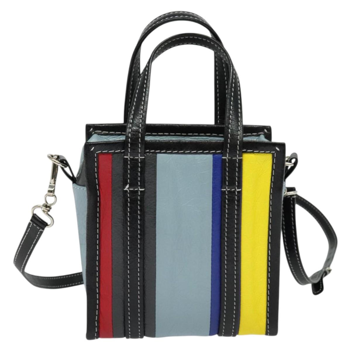 BALENCIAGA Bazaar Shopper XXS Bag Leather 2way Multicolor 513988 Auth 137181