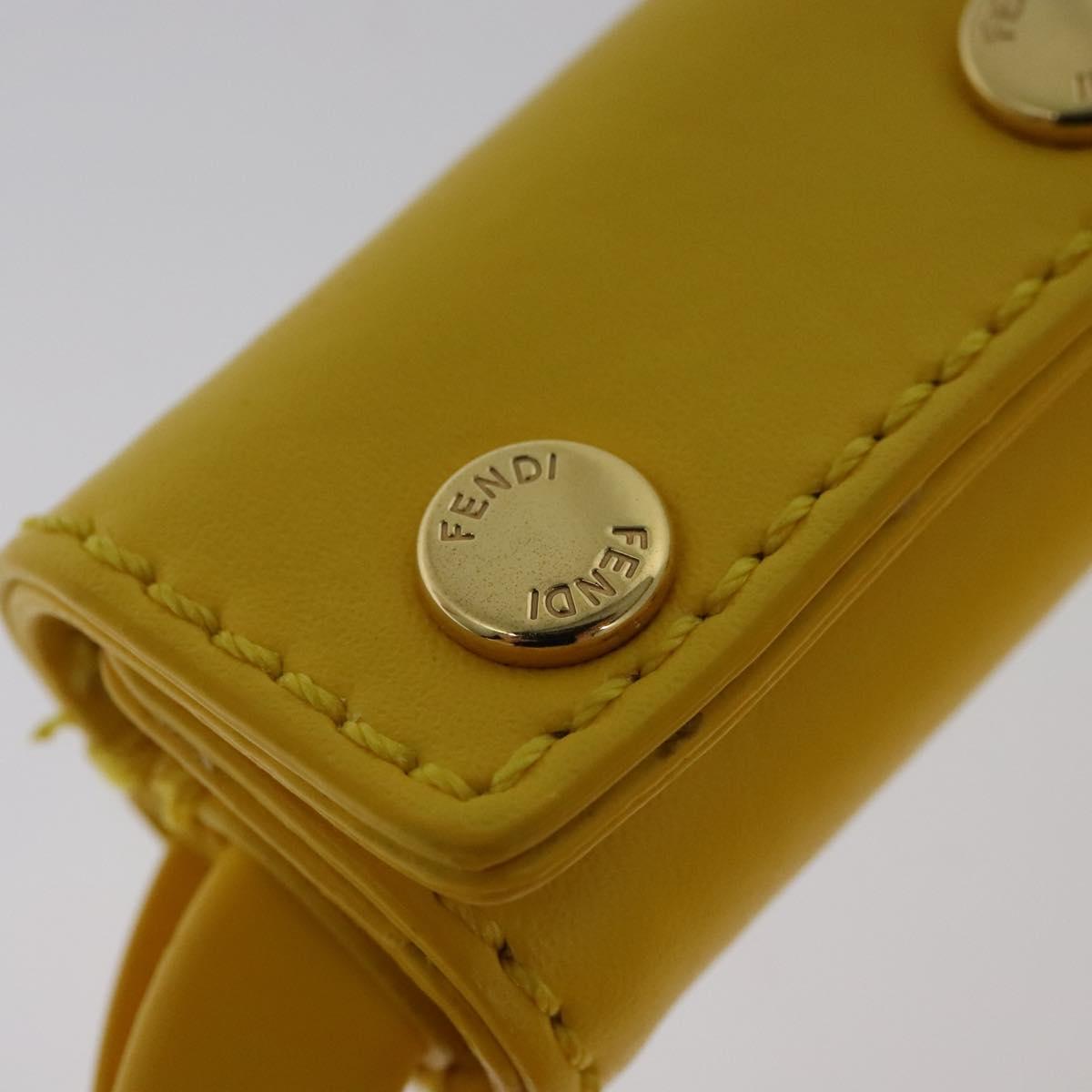 FENDI Basket Hand Bag Plastic Yellow Gold Auth 137182