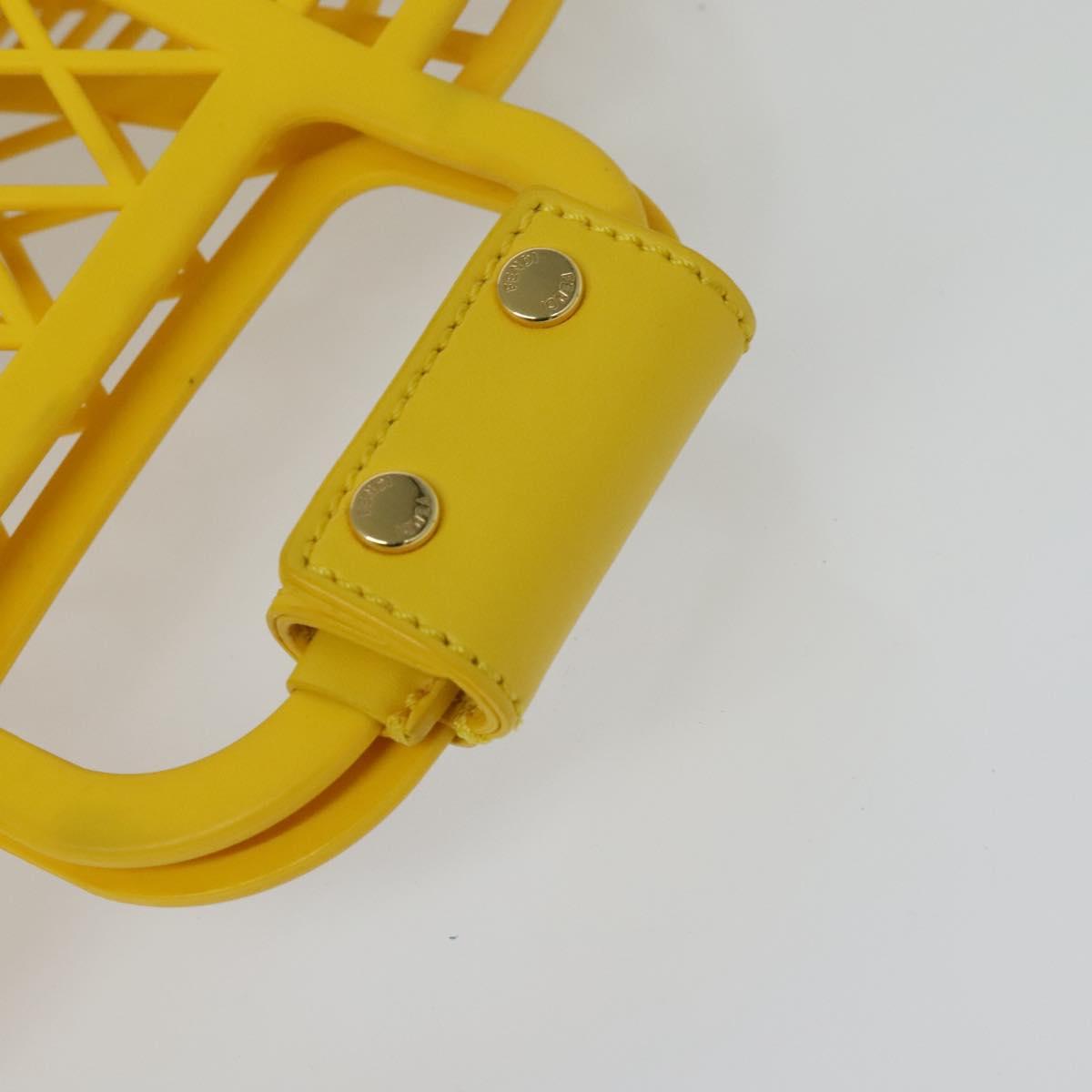 FENDI Basket Hand Bag Plastic Yellow Gold Auth 137182