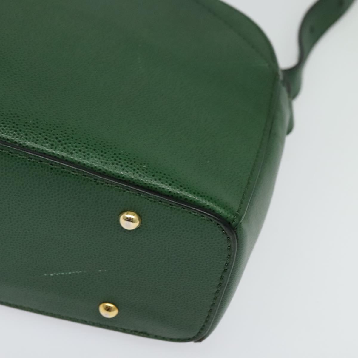 CELINE Shoulder Bag Leather Green Gold Auth 137184