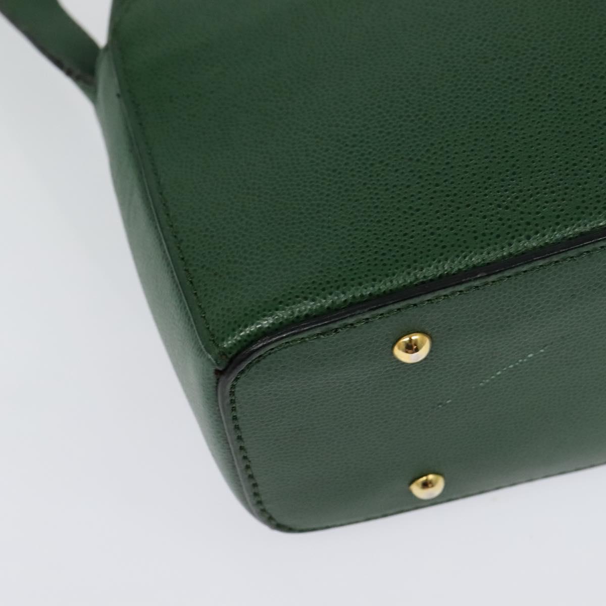CELINE Shoulder Bag Leather Green Gold Auth 137184