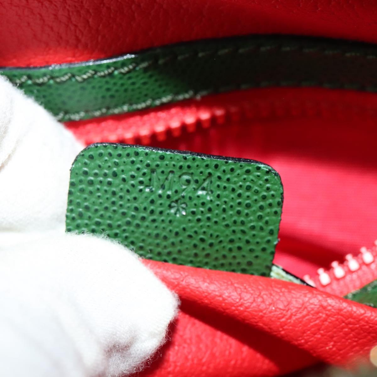 CELINE Shoulder Bag Leather Green Gold Auth 137184