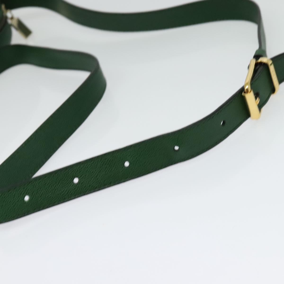 CELINE Shoulder Bag Leather Green Gold Auth 137184
