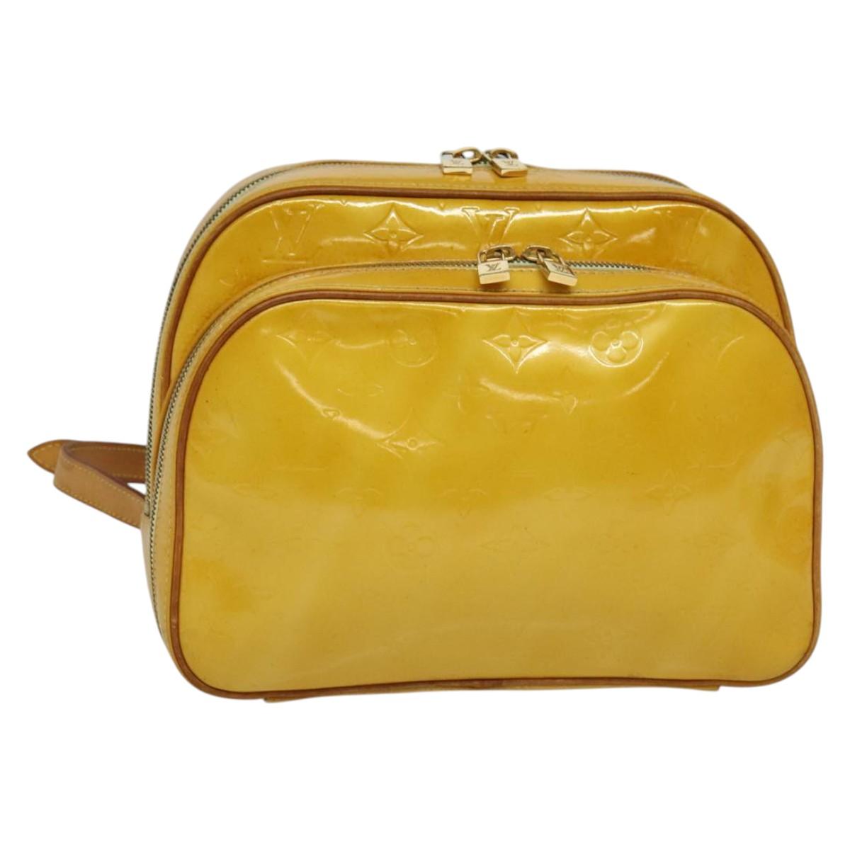 LOUIS VUITTON Monogram Vernis Marley Backpack Yellow M91040 LV Auth 137189