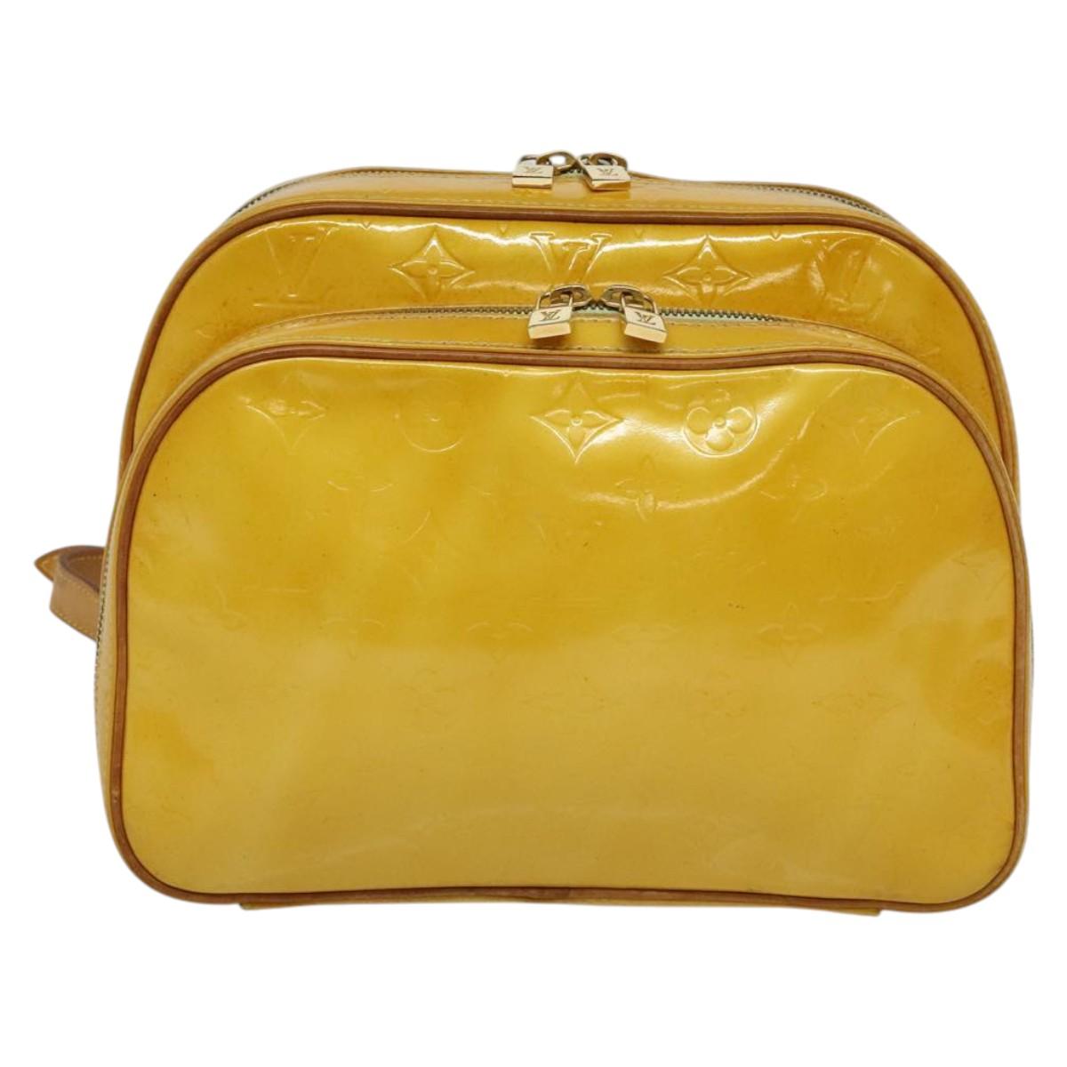 LOUIS VUITTON Monogram Vernis Marley Backpack Yellow M91040 LV Auth 137189