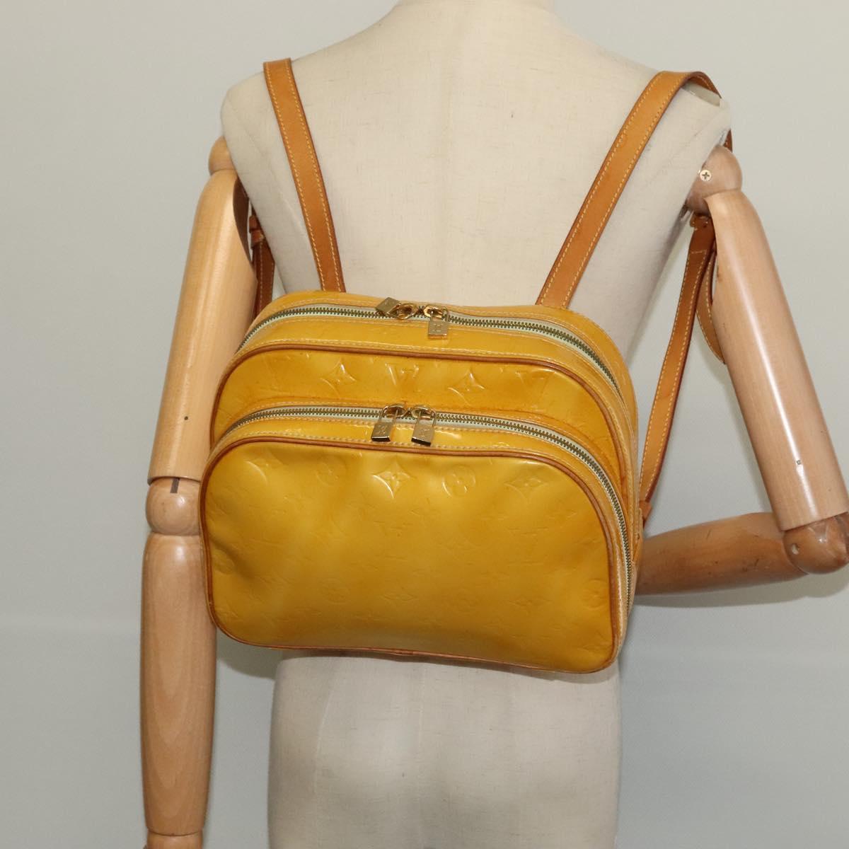 LOUIS VUITTON Monogram Vernis Marley Backpack Yellow M91040 LV Auth 137189