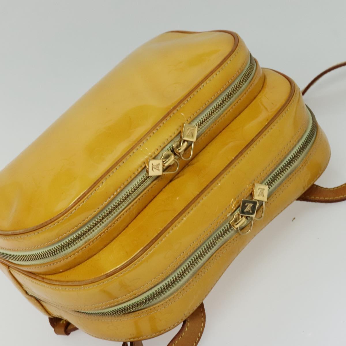 LOUIS VUITTON Monogram Vernis Marley Backpack Yellow M91040 LV Auth 137189