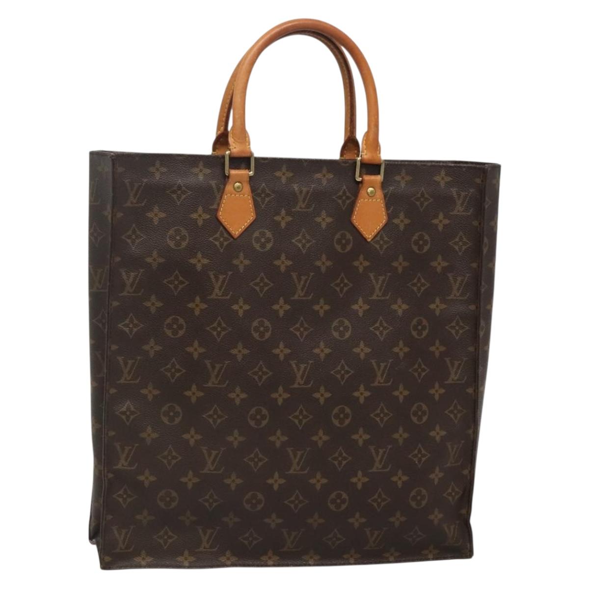 LOUIS VUITTON Monogram Sac Plat Hand Bag M51140 LV Auth 137197